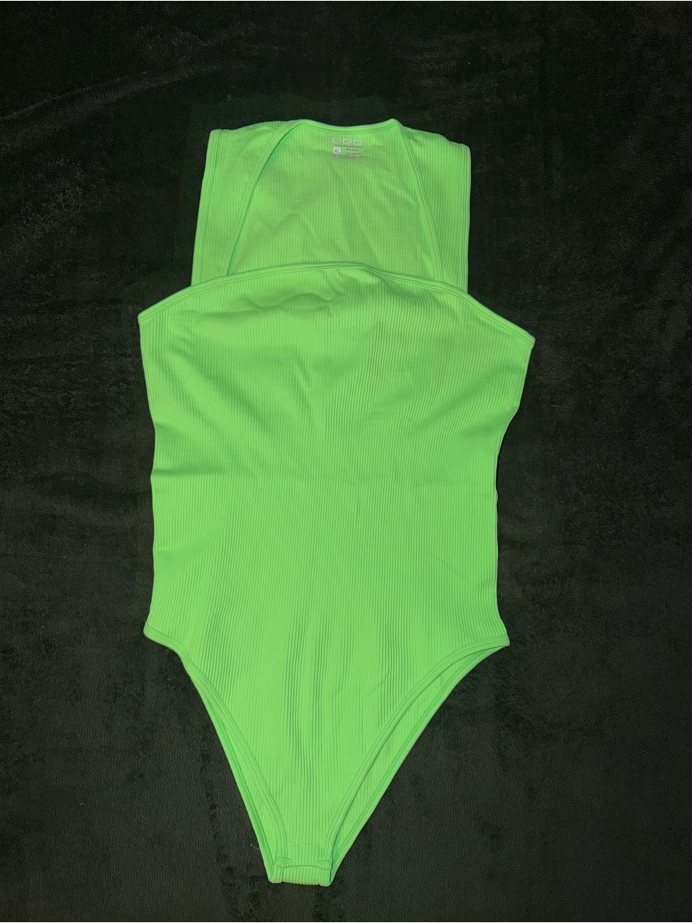 Neon Green Ribbed One-Piece Bodysuit - Women